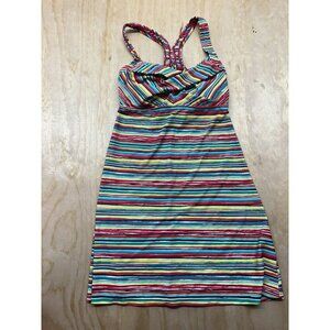 Athleta swim dress Sz S Salina stripe colorful swim dress Stretch Built In Bra